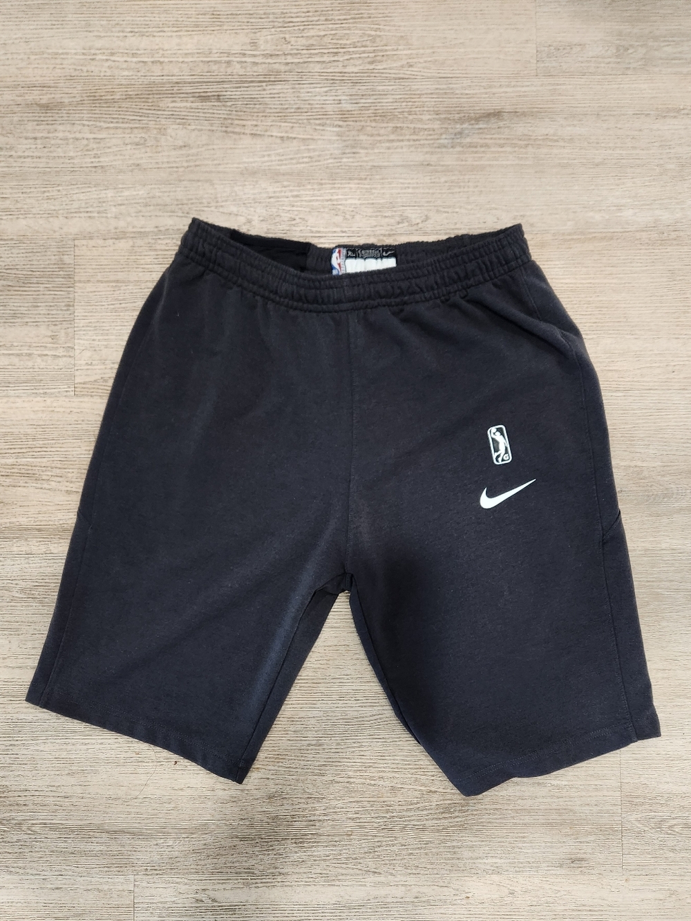 Nike Black Shorts with White Swoosh and NBA Logo